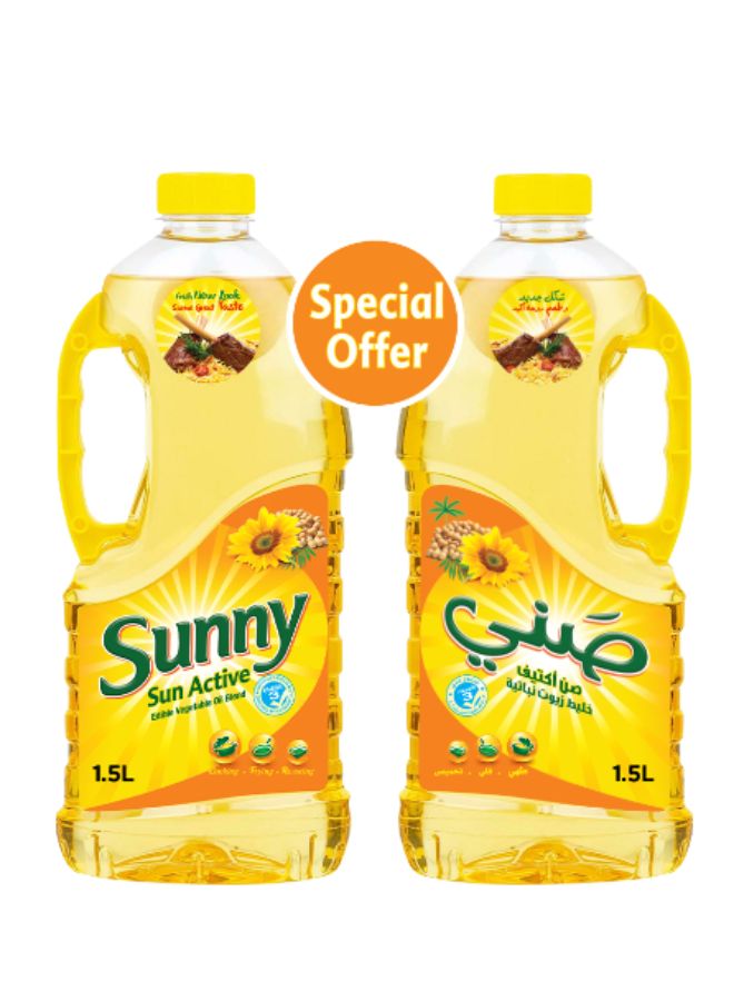 Sunny Sun Active Blended Vegetable Oil 1.5Liters Pack of 2  - Image 1