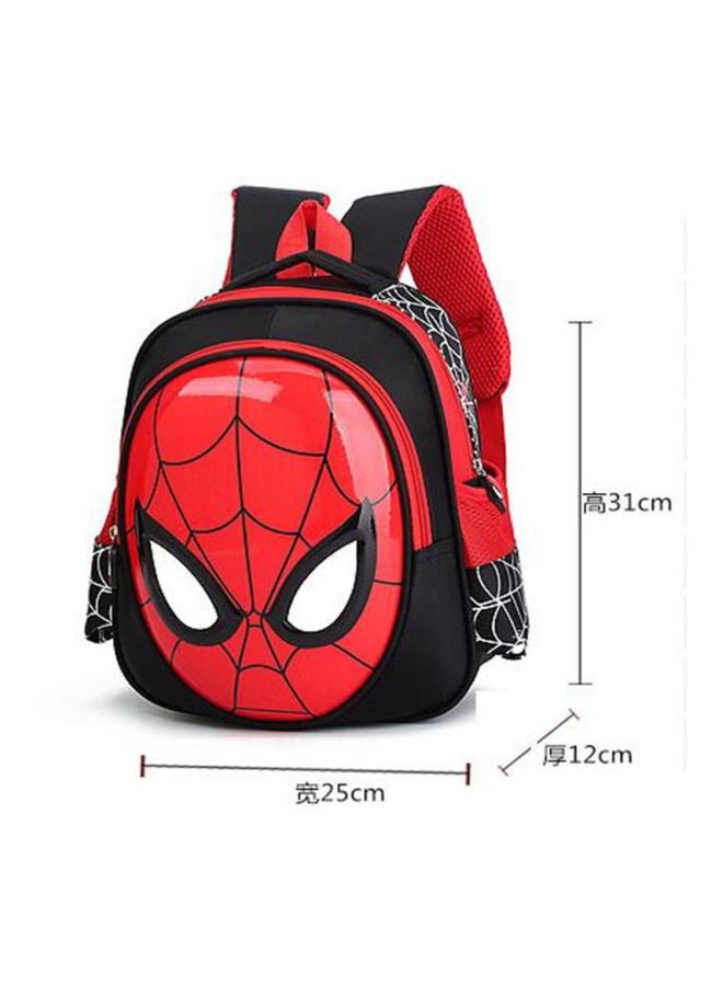 Lucky Kids Spiderman Printed Backpack 12 inch Red/Black - Image 3