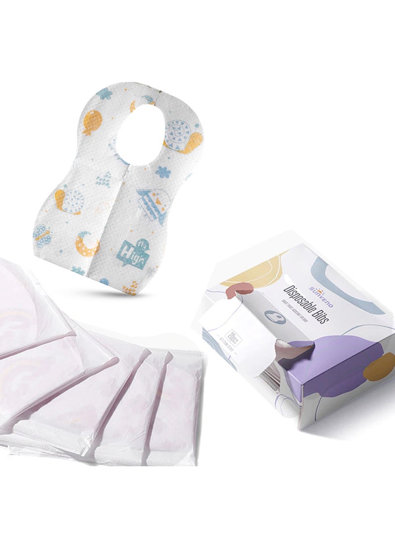 Sunveno Pack Of 20 Disposable Baby Bibs - Multicolour  - Image 2