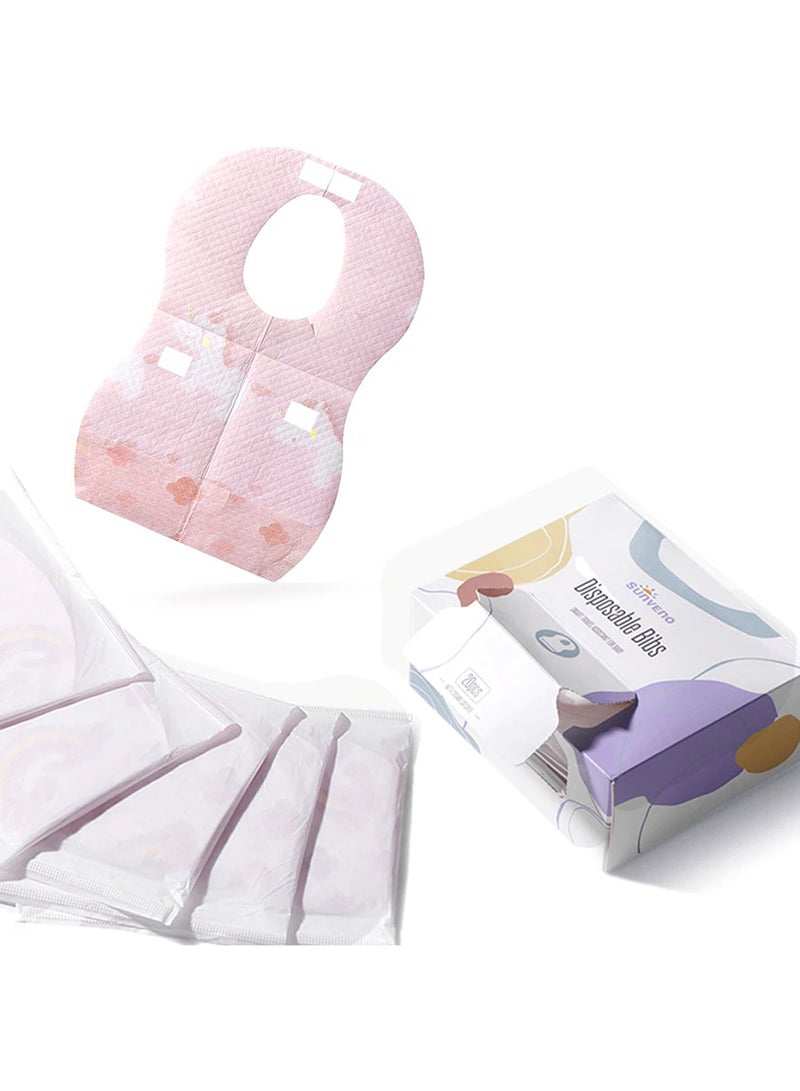 Sunveno Pack Of 20 Disposable Baby Bibs - Pink  - Image 1
