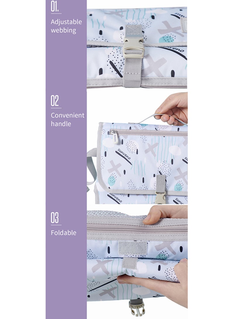 Sunveno - Diaper Changing Pad Clutch Kit - Blue - Image 1