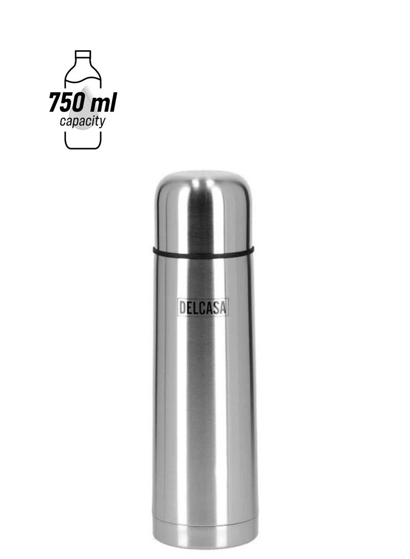 DELCASA Stainless Steel Vacuum Bottle Silver  - Image 1