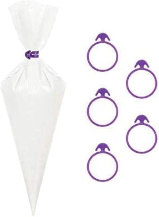 SKY-TOUCH SKY-TOUCH 100 Pack 16 Inch Extra Thick Pastry Bags Large Disposable Icing Decorating Bags Cake Piping Bags Multicolour 16inch  - Image 1