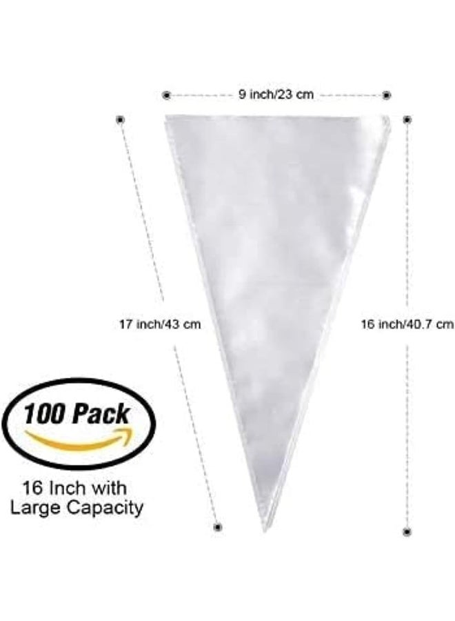 SKY-TOUCH SKY-TOUCH 100 Pack 16 Inch Extra Thick Pastry Bags Large Disposable Icing Decorating Bags Cake Piping Bags Multicolour 16inch  - Image 2