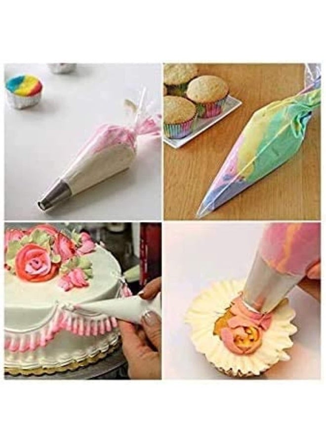SKY-TOUCH SKY-TOUCH 100 Pack 16 Inch Extra Thick Pastry Bags Large Disposable Icing Decorating Bags Cake Piping Bags Multicolour 16inch  - Image 4