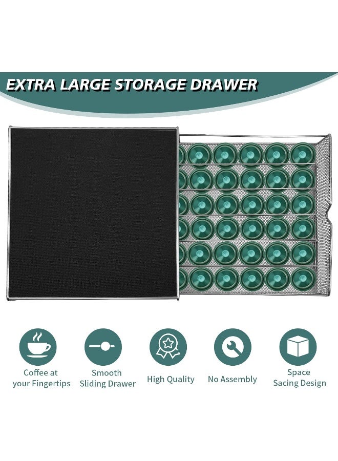SKY-TOUCH Sky-Touch Coffee Pod Drawer, 36 Pcs Coffee Capsule Holder Space-Saving Coffee Pods Kitchen Organizer Coffee Drawer Black 13.5inch  - Image 4