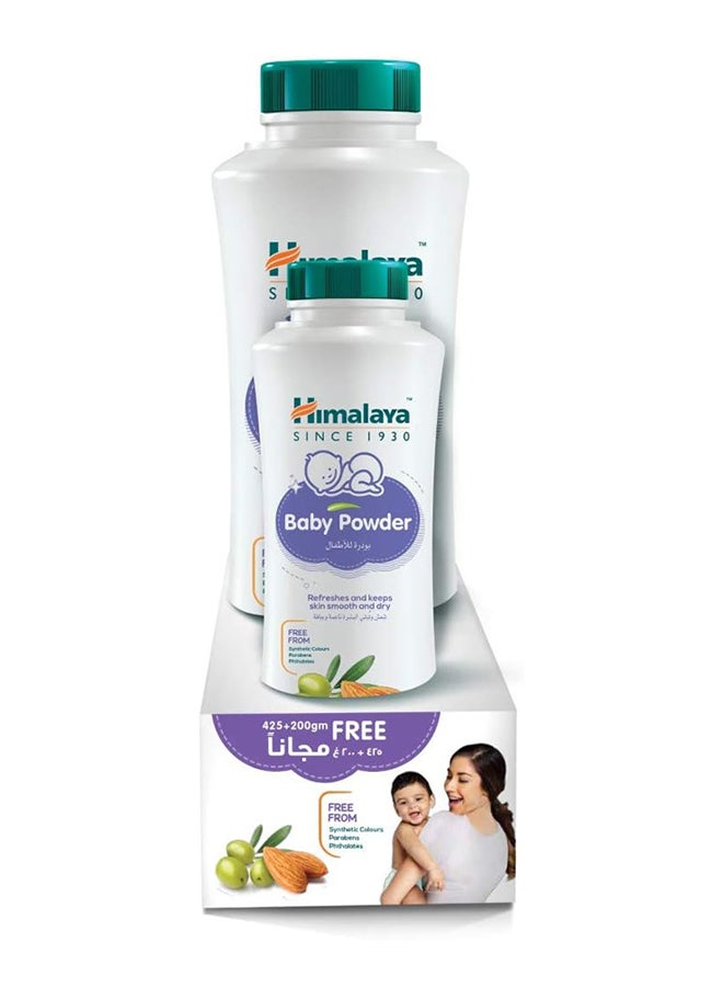 Himalaya Baby Powder Pack Of 2, 425+200G With Olive And Almond  - Image 1