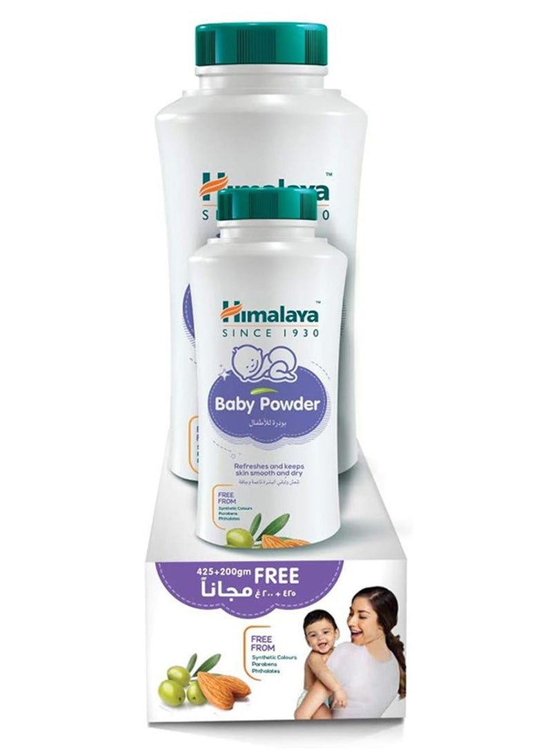 Himalaya Baby Powder Pack Of 2, 425+200G With Olive And Almond - Image 1