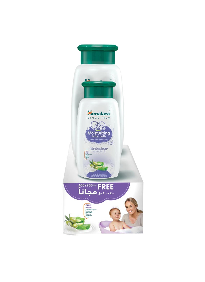 هيمالايا مجموعة سائل الاستحمام المرطب للأطفال بزيت الزيتون والألوفيرا من قطعتين - (400 مل و200 مل) - Image 1
