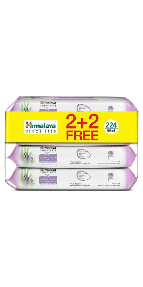 مجموعة مناديل مبللة لتهدئة وحماية الأطفال من 4 عبوات ( 224 قطعة)