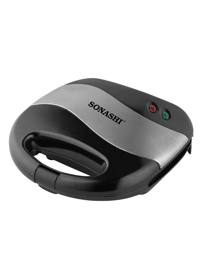 SONASHI 2-Slice Waffle Maker with Non-Stick Waffle Plate for Easy Use and Cleaning | Featured with Cool Touch Body, Handle Lock and Indicator Lights 750 W SWM-873 Black/Silver - Image 3