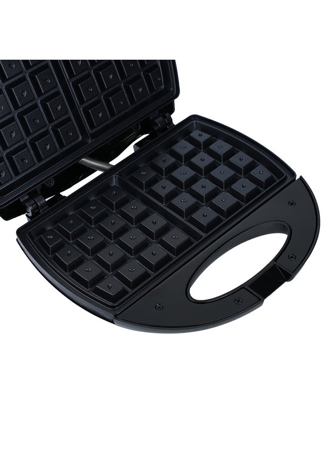 SONASHI 2-Slice Waffle Maker with Non-Stick Waffle Plate for Easy Use and Cleaning | Featured with Cool Touch Body, Handle Lock and Indicator Lights 750 W SWM-873 Black/Silver - Image 5