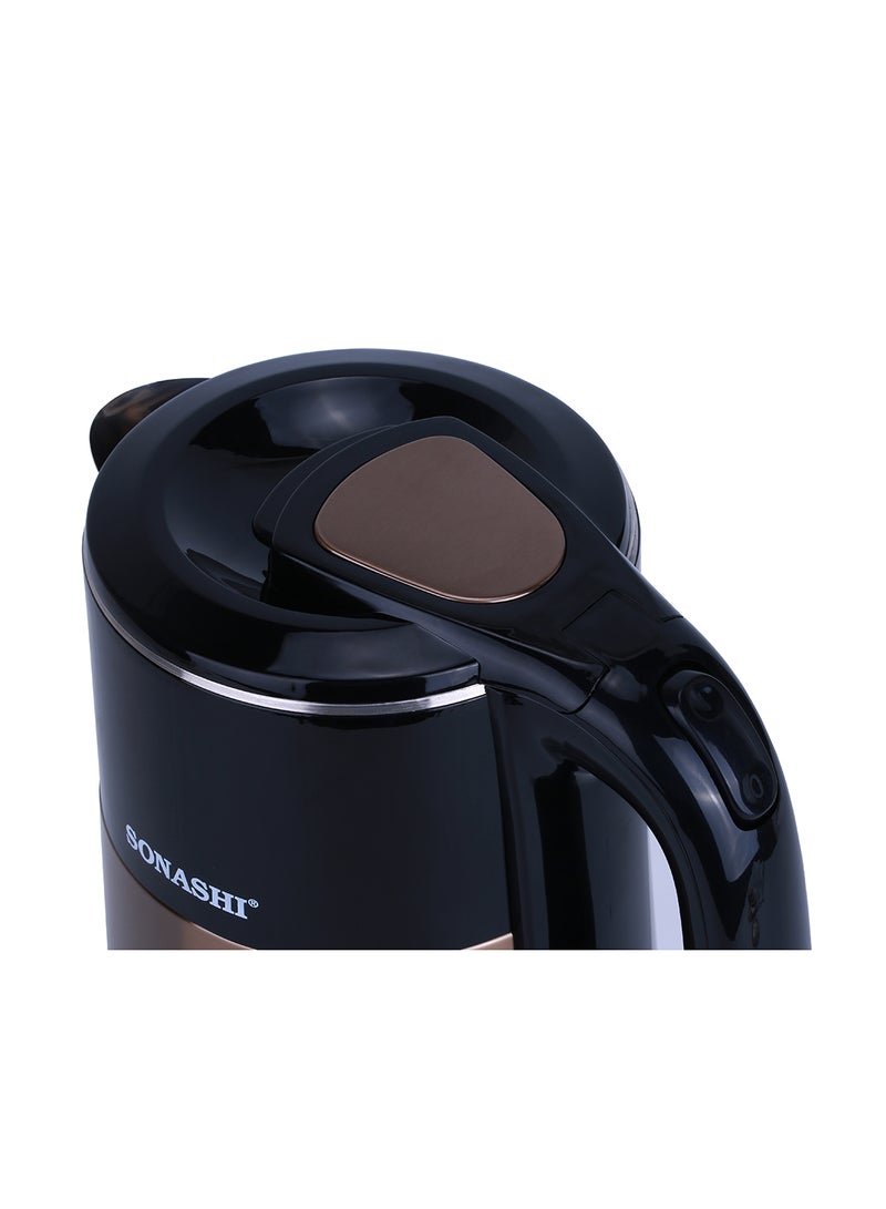 سوناشي غلاية كهربائية لاسلكية من الستانلس ستيل 1.8 L 2200 W SKT-1803 أحمر  - Image 4