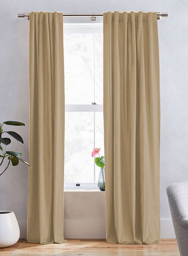 In-House Linen uot Curtain for Livingroom Light Beige 260x140cm - Image 1