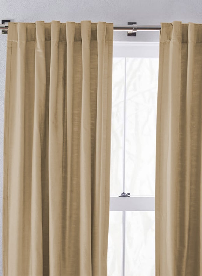 In-House Linen uot Curtain for Livingroom Light Beige 260x140cm - Image 2