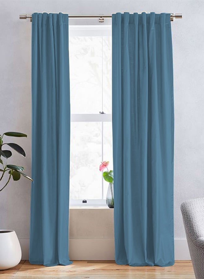 In-House Linen uot Curtain for Livingroom Dark Pink 250x140cm - Image 1