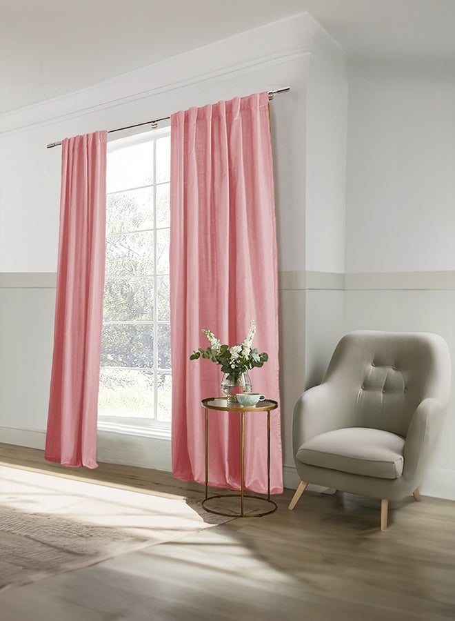 REGAL IN HOUSE Velvet Balckout Curtain for Livingroom Light Pink 270x140cm - Image 2
