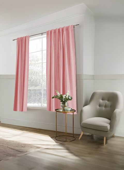 Velvet Window Curtain for Bedroom Light Pink 180x140cm
