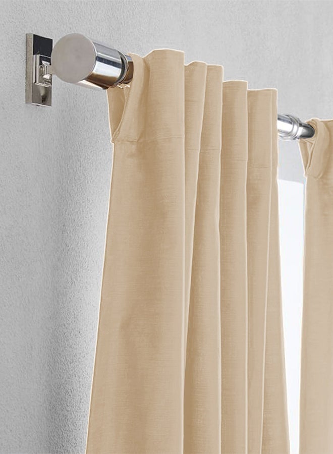 REGAL IN HOUSE Velvet Window Curtain for Bedroom Beige 200x140cm - Image 3