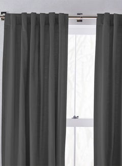 REGAL IN HOUSE Velvet Window Curtain for Bedroom Dark Grey 180x140cm  - Image 2