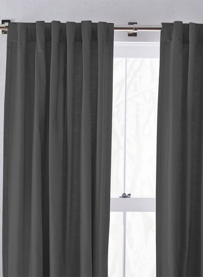 REGAL IN HOUSE Velvet Window Curtain for Bedroom Dark Grey 180x140cm  - Image 2
