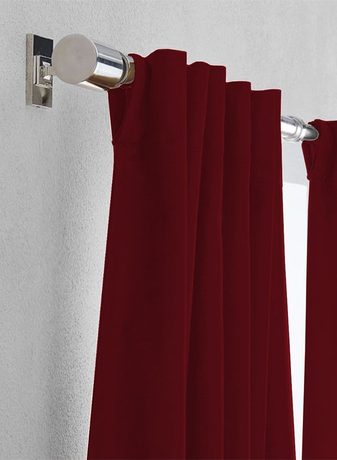 REGAL IN HOUSE Velvet Velvet Balckout Curtain for Livingroom Burgundy 290x140cm - Image 3