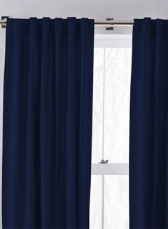 REGAL IN HOUSE Velvet Balckout Curtain for Livingroom Dark Blue 260x140cm  - Image 1