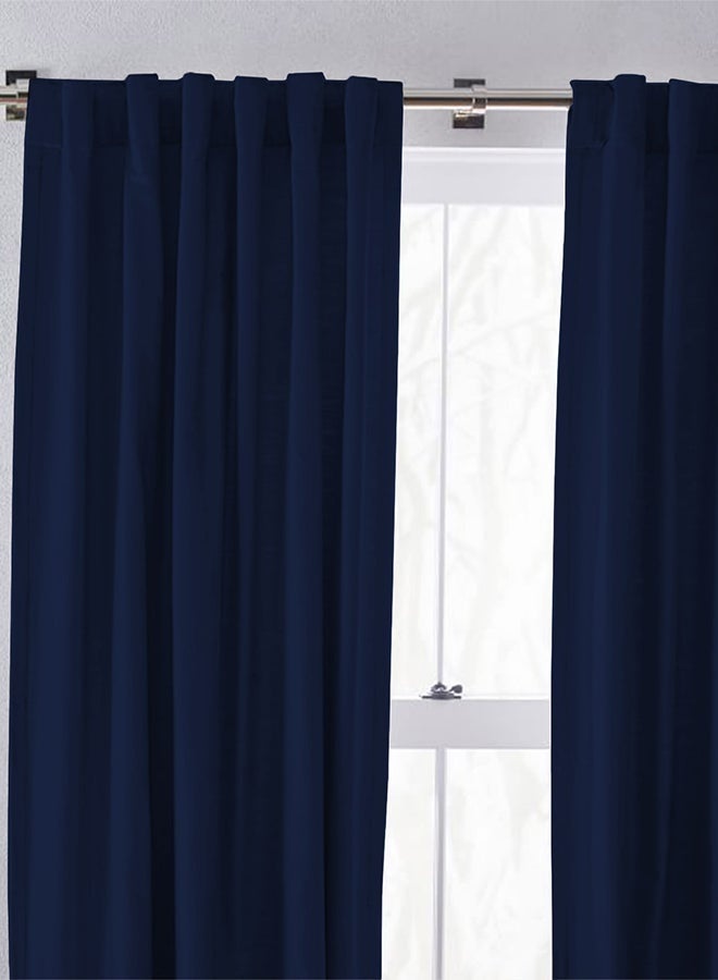 REGAL IN HOUSE Velvet Balckout Curtain for Livingroom Dark Blue 260x140cm  - Image 1