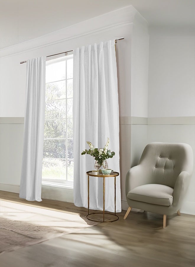 REGAL IN HOUSE Velvet Velvet Balckout Curtain for Livingroom White 280x140cm - Image 2