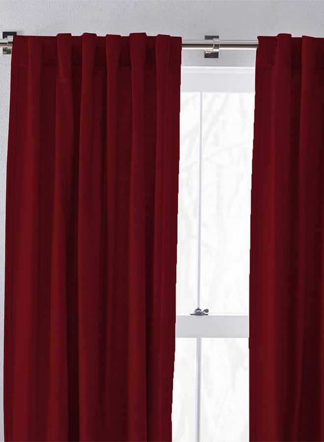 REGAL IN HOUSE Velvet Balckout Curtain for Livingroom Burgundy 300x140cm - Image 1