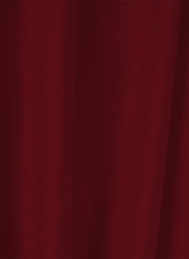 REGAL IN HOUSE Velvet Balckout Curtain for Livingroom Burgundy 300x140cm - Image 4