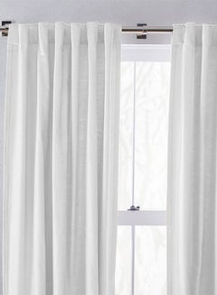 REGAL IN HOUSE Velvet Window Curtain for Bedroom White 200x140cm  - Image 1