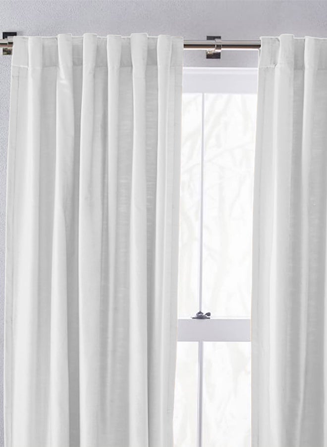 REGAL IN HOUSE Velvet Window Curtain for Bedroom White 200x140cm  - Image 1