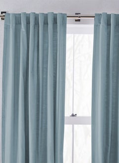 REGAL IN HOUSE Velvet Window Curtain for Bedroom Turquoise 200x140cm  - Image 1