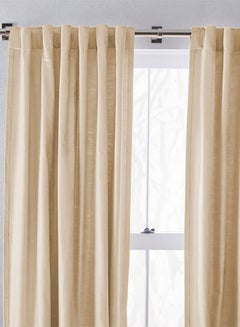 REGAL IN HOUSE Velvet Balckout Curtain for Livingroom Beige 240x140cm  - Image 1