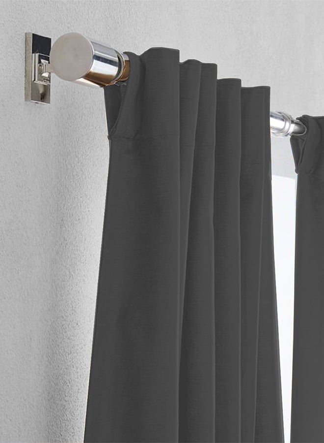 REGAL IN HOUSE Velvet Window Curtain for Bedroom Dark Grey 200x140cm - Image 3