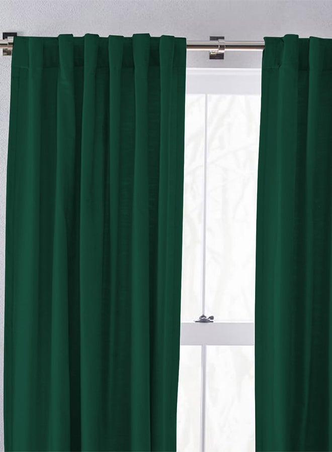 REGAL IN HOUSE Velvet Velvet Balckout Curtain for Livingroom Dark Green 280x140cm  - Image 1