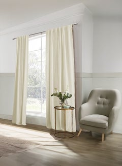 REGAL IN HOUSE Velvet Balckout Curtain for Livingroom Ivory 270x140cm  - Image 2