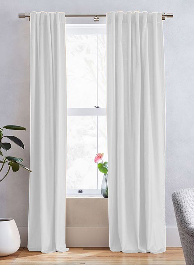 REGAL IN HOUSE Velvet Balckout Curtain for Livingroom White 250x140cm - Image 1