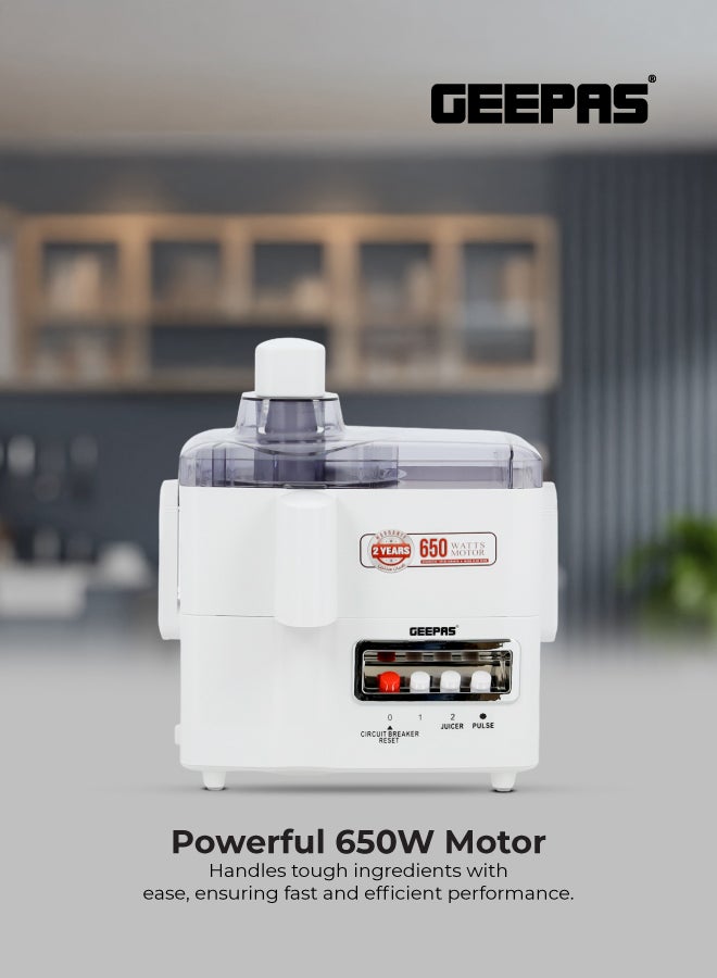 جيباس محضر طعام 4 في 1 متعدد الاستخدامات 1.8 L 650 W GSB5439NV أبيض - Image 2