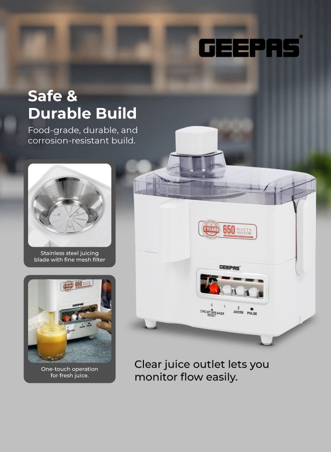 جيباس محضر طعام 4 في 1 متعدد الاستخدامات 1.8 L 650 W GSB5439NV أبيض - Image 5