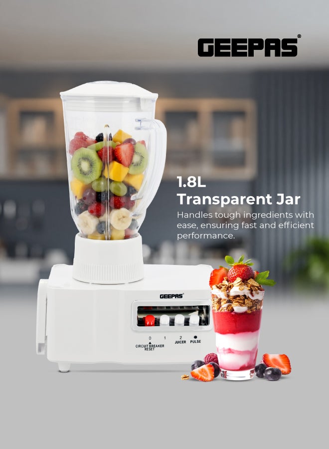 جيباس محضر طعام 4 في 1 متعدد الاستخدامات 1.8 L 650 W GSB5439NV أبيض - Image 3