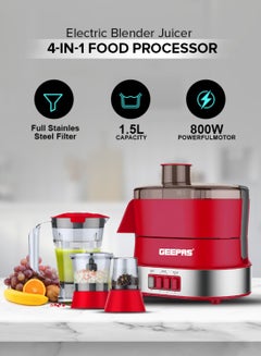 جيباس محضرة طعام 4 في 1 1.5 L 600 W GSB9990 أحمر/فضي  - Image 1