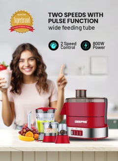 جيباس محضرة طعام 4 في 1 1.5 L 600 W GSB9990 أحمر/فضي  - Image 3