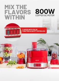 جيباس محضرة طعام 4 في 1 1.5 L 600 W GSB9990 أحمر/فضي  - Image 5