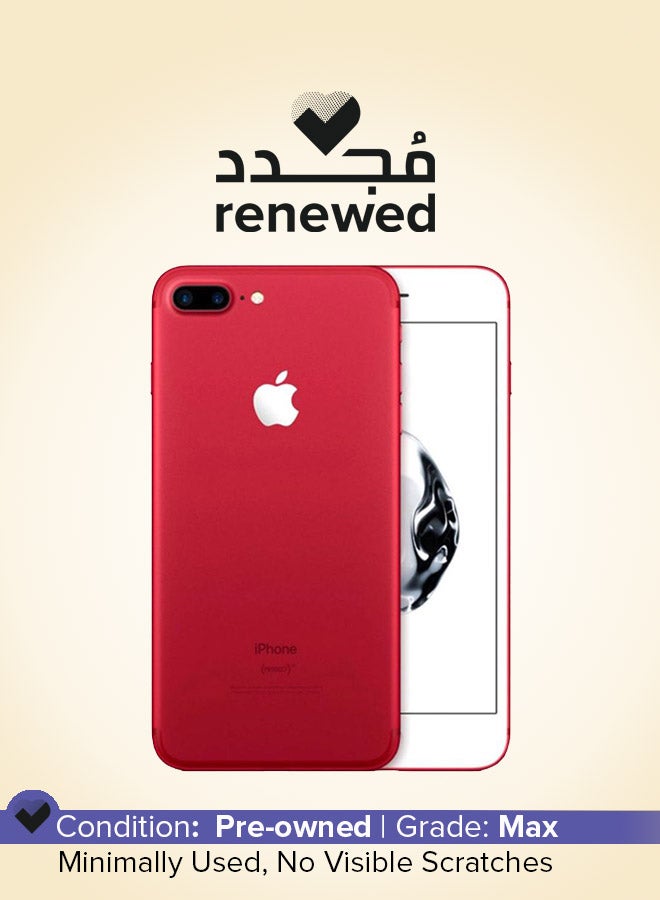 ابل  مُجدد - هاتف آيفون 7 بلس بذاكرة داخلية سعة 128 جيجابايت مع تطبيق فيس تايم ويدعم تقنية 4G LTE، لون أحمر - Image 1