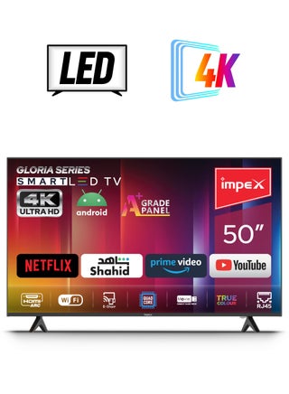 تلفزيون LED ذكي فائق الدقة مقاس 50 بوصة GLORIA 50 UHD أسود Gloria 50 UHD أسود - pnsku/N39609412A/45/_/1749037207/88e1313d-b68e-479b-8444-d5b1952e981b