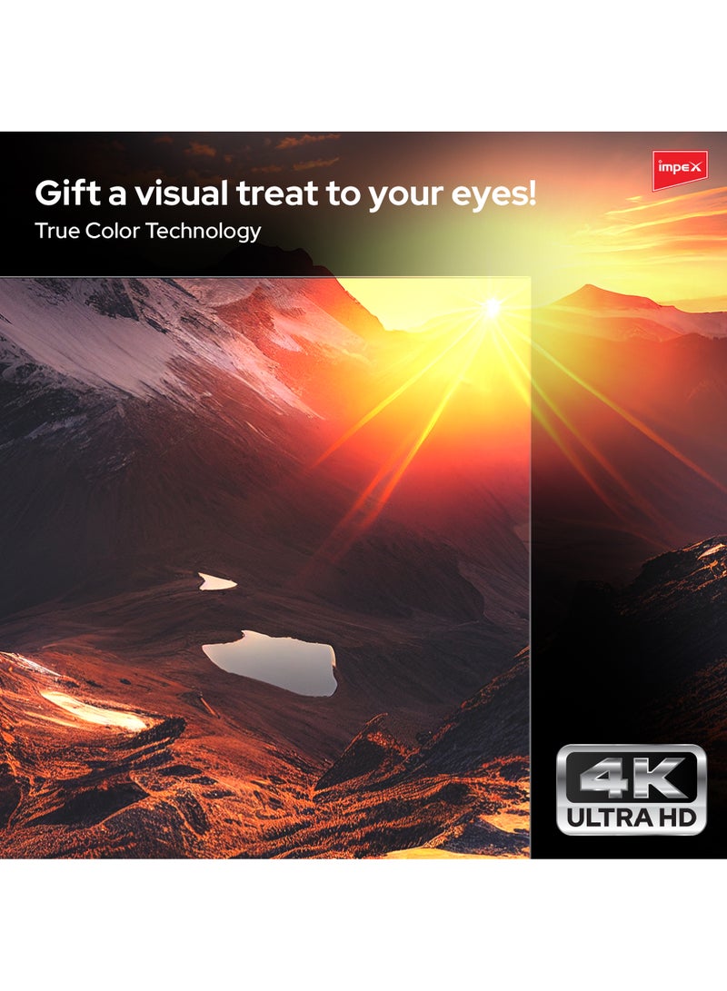 Impex 50 Inch 4K UHD Smart LED TV - Android, Quad Core, Frameless, A+ Panel, Wi-Fi, 3 HDMI, 2 USB, RJ45, DVB-T2, 3840x2160, Slim, 2 Year Warranty - Gloria 50 UHD Smart - Black GLORIA 50 UHD SMART Black - Image 5