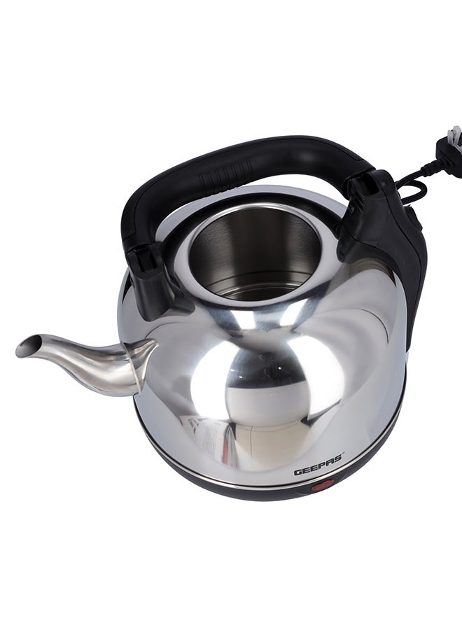 GEEPAS Arab Traditional Electric Kettle - Stainless Steel, Double Safety, Auto Shutoff 4.2 L 2400 W GK38025 Silver/Black  - Image 4