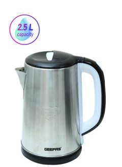 GEEPAS Stainless Steel Electric Kettle, Cordless Tea Kettle, Auto Shut-Off & Boil-Dry Protection, Ideal For Coffee/Tea/Milk/Water 2.5 L 1500 W GK38028 Silver  - Image 1